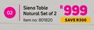 Siena Table Natural Set Of 2