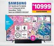 Samsung 55" (139cm) QLED 4K TV Q60B Plus 2 Channel 40 W Soundbar T400