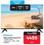 Hisense 43" (108cm) Smart TV 43A4K