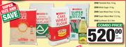 Spar Parboiled Rice 10Kg+White Sugar 10Kg+Cake Wheat Flour 12.5Kg+Super Maize Meal 12.5Kg-Per Combo