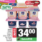 Clover Classic Low Fat Yoghurt Assorted-For 2 x 6 x 100g