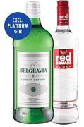 Belgravia Gin Range Or Red Square Vodka Range-6 x 750ml