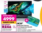 Acer A315 Intel Celeron Plus Kaspersky Bundle