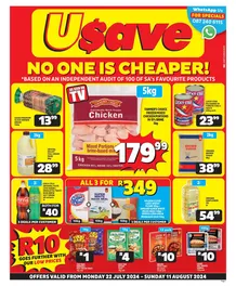 Usave Gauteng, Mpumalanga, Limpopo & North West : No One Is Cheaper (22 July - 11 August 2024)