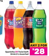 Sparletta Or Twist Soft Drink Assorted-For Any 2 x 2L
