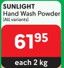 Sunlight Hand Wash Powder (All Variants)-2Kg