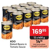 Koo Baked Beans In Tomato Sauce-12 x 400g