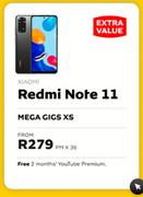 Xiaomi Redmi Note 11-On Mega Gigs XS