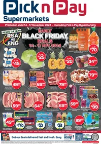 Pick n Pay Eastern Cape : Early Black Friday Specials (14 November - 17 November 2024)