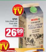 Spar Extra Shelf Life Fresh Milk-2L Each