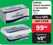 Lurpak Salted, Unsalted Or Spreadable Butter-For Any 2 x 250g