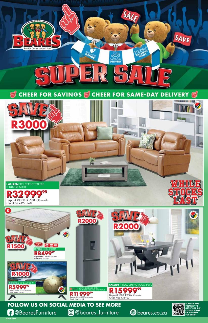 Beares Super Sale (18 April 22 May 2023) — m.guzzle.co.za