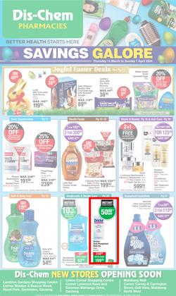 Dis-Chem : Savings Galore (14 March - 07 April 2024), page 1