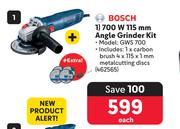 Bosch 700W 115mm Angle Grinder Kit GWS 700