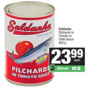 Saldanha Pilchards In Tomato Or Chilli Sauce-400gm Each