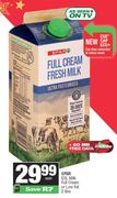 Spar ESL Milk Full Cream Or Low Fat-2Ltr Each