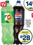 Pepsi Max, Light Or 7up Sugar Free Soft Drink-Any 2 x 2L
