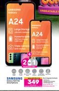 2 x Samsung Galaxy S24 4G Smartphone-On 1.2GB Red Top Up Core More Data + On Promo 75