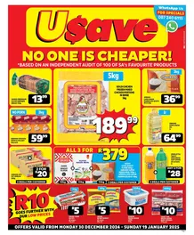 Usave Gauteng, Mpumalanga, Limpopo & North West : No One Is Cheaper (30 December 2024 - 19 January 2025)