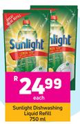 Sunlight Dishwashing Liquid Refill-750 ml Each