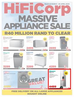 HiFi Corp : Massive Appliance Sale (22 March - 05 April 2020), page 1