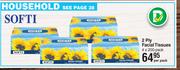 Softi 2 Ply Facial Tissues 4 x 200 Pack-Per Pack