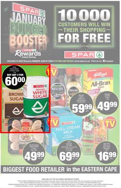 SUPER SPAR -  EASTERN CAPE : January Budget Booster (21 Jan - 2 Feb 2020) (Available At Selected Stores Only)., page 1