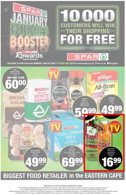 SUPER SPAR -  EASTERN CAPE : January Budget Booster (21 Jan - 2 Feb 2020) (Available At Selected Stores Only)., page 1