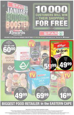 SUPER SPAR -  EASTERN CAPE : January Budget Booster (21 Jan - 2 Feb 2020) (Available At Selected Stores Only)., page 1