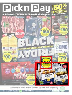 Pick n Pay Gauteng, Free State, North West, Mpumalanga, Limpopo and Northern Cape : Black Friday Specials (24 November - 26 November 2023), page 1