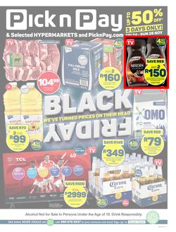 Pick n Pay Gauteng, Free State, North West, Mpumalanga, Limpopo and Northern Cape : Black Friday Specials (24 November - 26 November 2023), page 1