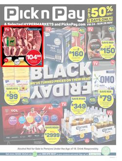 Pick n Pay Gauteng, Free State, North West, Mpumalanga, Limpopo and Northern Cape : Black Friday Specials (24 November - 26 November 2023), page 1
