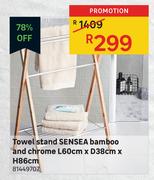 Sensea Towel Stand Bamboo & Chrome L60cm x D38cm x H86cm 81449707