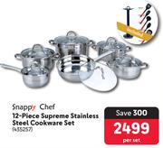 Snappy Chef 12-Piece Supreme Stainless Steel Cookware Set 435257-Per Set