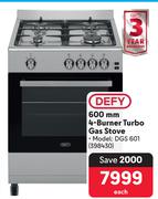 Defy 600mm 4-Burner Turbo Gas Stove DGS 601