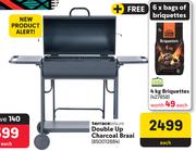 Terrace Leisure Double Up Charcvoal Braai + Free Campmaster 6 x 4Kg Bags Of Briquettes 