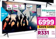 Hisense 58" A6H UHD Smart TV