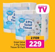Great Value 2 Ply Toilet Tissue 18 Pack-For 2