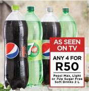 Pepsi Max, Light Or 7Up Sugar Free Soft Drinks-For Any 4 x 2Ltr
