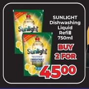 Sunlight Dishwashing Liquid Refill-For 2 x 750ml