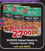 Rhodes Baked Beans In Tomato Sauce-For 3 x 410g