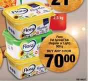 Flora Fat Spread Tub Regular Or Light-3 x 500g