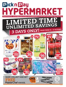 Pick n Pay Hypermarket Gauteng, Free state, North West : Limited Time Savings (25 October - 27 October 2024)