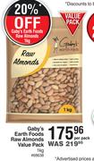 Gaby's Earth Foods Raw Almonds Value Pack-1kg Per Pack  