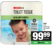 Spar 2 Ply Toilet Rolls 350 Sheets-18s Per Pack
