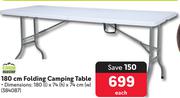 Camp Master 180cm Folding Camping Table 180 x 74 x 74cm
