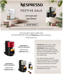 @Home : Nespresso Festive Sale (Request Valid Dates From Retailer)