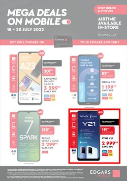 Edgars Cellular : Mega Deals On Mobile (15 July - 20 July 2022), page 1