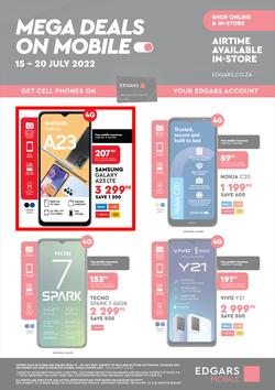 Edgars Cellular : Mega Deals On Mobile (15 July - 20 July 2022), page 1