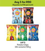Lay's Potato Chips (All variants)-For Any 5 x 120g